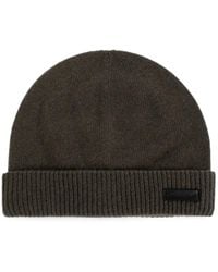 Emporio Armani - Logo-Patch Cashmere Beanie Hat - Lyst