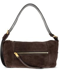 AllSaints - Sac Porté Épaule En Daim À Fermeture Zippée - Lyst