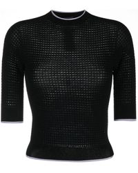 Emporio Armani - Perforated Seamless Knit Top - Lyst