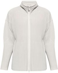 Homme Plissé Issey Miyake - Pleated Zip-Up Hoodie - Lyst