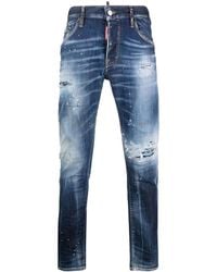 DSquared² - Distressed Slim-Cut Jeans - Lyst