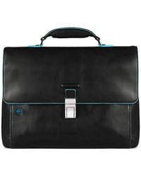 Piquadro - Expandable Padded Leather Briefcase - Lyst