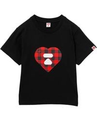 AAPE BY A BATHING AP - Heart Motif Crew Neck T-Shirt - Lyst