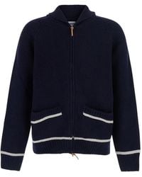 Sebago - Intarsia-Knit Shawl-Collar Cardigan - Lyst