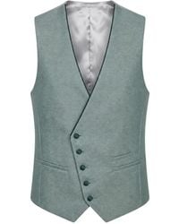 ETIEM TEXTIL S.L. - Asymmetric-Fastening Textured Waistcoat - Lyst