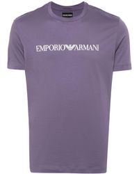 Emporio Armani - Katoenen T-shirt Met Logoprint - Lyst