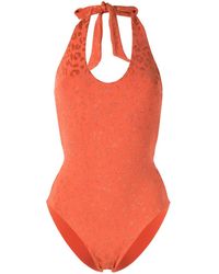 The Upside Badpak Met Luipaardprint - Oranje