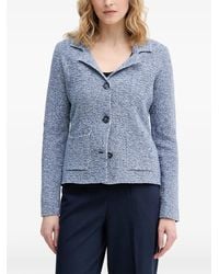 Benetton - Textured-Knit Notched-Lapel Cardigan - Lyst