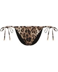 Dolce & Gabbana - Dolce & Gabbana Leopard Print Bikini Bottom - Lyst