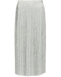 MM6 by Maison Margiela - Pleated Straight Skirt - Lyst