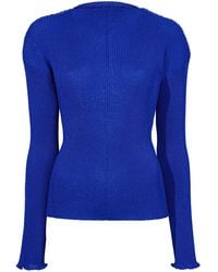 Proenza Schouler - Mock-Neck Ribbed Sweatshirt - Lyst