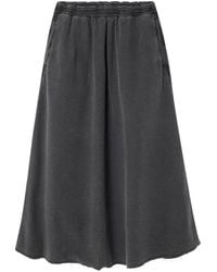 American Vintage - Jazy Elastische Katoenen Midi-Rok Met A-Lijn - Lyst