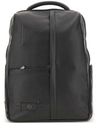 Piquadro - Grained Leather Backpack - Lyst