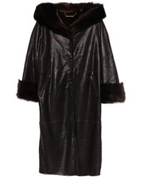 Nour Hammour - Gancin Fur Collar Leather Coat - Lyst