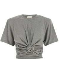 Magda Butrym - Knotted-Detail Crew-Neck T-Shirt - Lyst