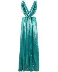 Alberta Ferretti - Braided-Strap V-Neck Maxi Dress - Lyst