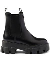 Prada - Monolith Leather Chelsea Boots - Lyst