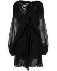 Maison Margiela - Draped Silk Mini Dress - Lyst