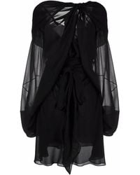 Maison Margiela - Draped Silk Mini Dress - Lyst