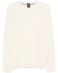 BOSS - Cable-Knit Crew-Neck Sweater - Lyst