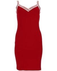 Versace - V Neck Knee Length Dress - Lyst