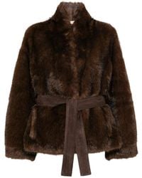 VALENTINI 1972 - Faux-Fur Belted Jacket - Lyst
