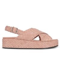 LA ROSE - Woven Crossover-Strap Platform Sandals - Lyst