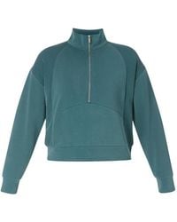 Sweaty Betty - Sand Wash Ribbed-Panel Quarter-Zip Sweatshirt - Lyst