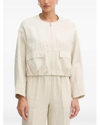 Benetton - Zip-Up Elasticated-Hem Bomber Jacket - Lyst