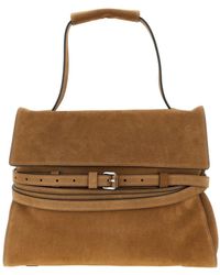 Moschino - Medium Tie Me Belt-Detail Suede Shoulder Bag - Lyst