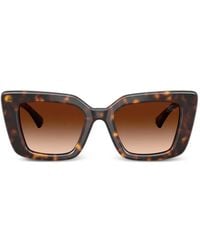 Burberry - Geometric-Frame Logo-Plaque Sunglasses - Lyst