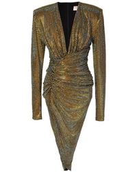 Alexandre Vauthier - Rhinestone-Embellished Draped Dress - Lyst