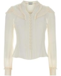 McQueen - Ruffled Chiffon Blouse - Lyst