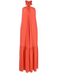 Erika Cavallini Semi Couture - Pleat-detail Halterneck Long Dress - Lyst