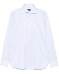 ZEGNA - Spread-Collar Pinstriped Shirt - Lyst