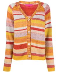 The Elder Statesman - V-Neck Striped Cashmere Cardigan - Lyst