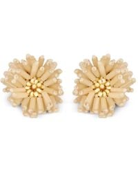 Oscar de la Renta - Pompom Flower Clip-On Earrings - Lyst