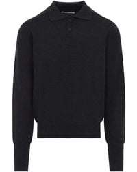 Studio Nicholson - Sark Long-Sleeve Knitted Polo Shirt - Lyst