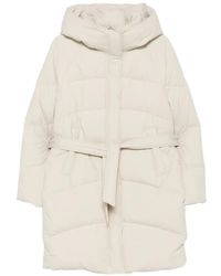 SEA WING - Belted Hooded Puffer Coat - Lyst