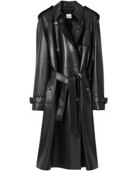 Burberry - Harehope Belted Leather Trench Coat - Lyst