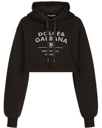 Dolce & Gabbana - Hoodie en coton mélangé à logo imprimé - Lyst