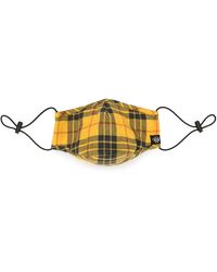 Mostly Heard Rarely Seen Check Print Face Mask - Yellow