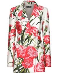 Dolce & Gabbana - Printed Blazer Jacket - Lyst