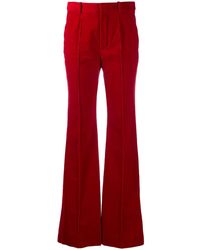Saint Laurent - Trousers Red - Lyst