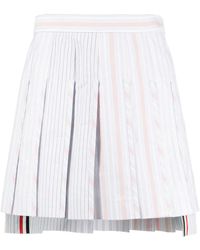 Thom Browne - Minijupe Plissée À Rayures - Lyst