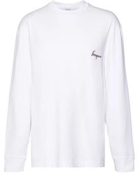 Ferragamo - Botanical-Print Long-Sleeved T-Shirt - Lyst
