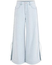 FARM Rio - Lace-Up Wide-Leg Jeans - Lyst