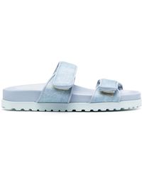 Gia Borghini - Touch-Strap Denim Slides - Lyst