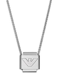 Emporio Armani - Collier À Pendentif Logo - Lyst
