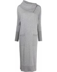 Lorena Antoniazzi - Folded Collar Midi Dress - Lyst
